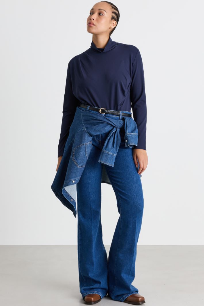 Top drappeggiato - BLU - Intrend
