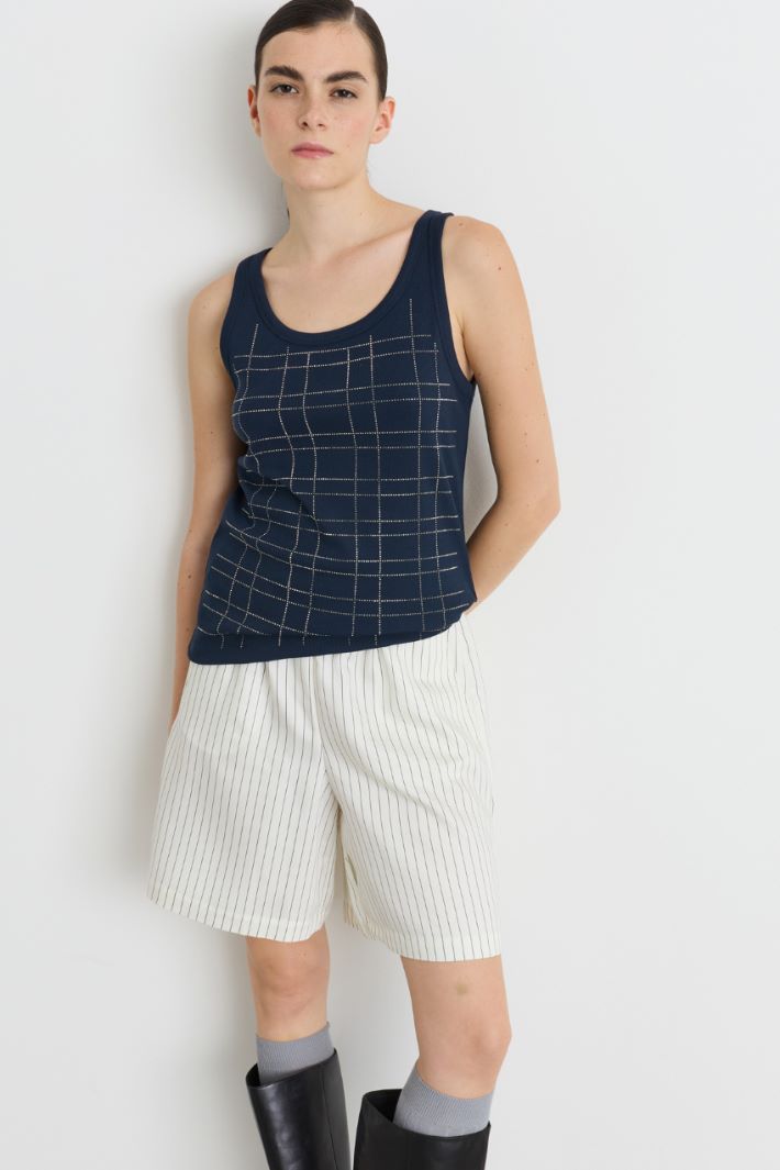 Top con strass - BLU - Intrend - 2