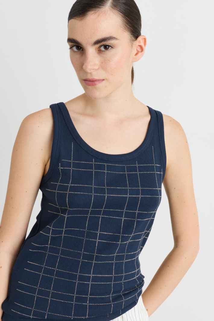 Top con strass - BLU - Intrend - 3