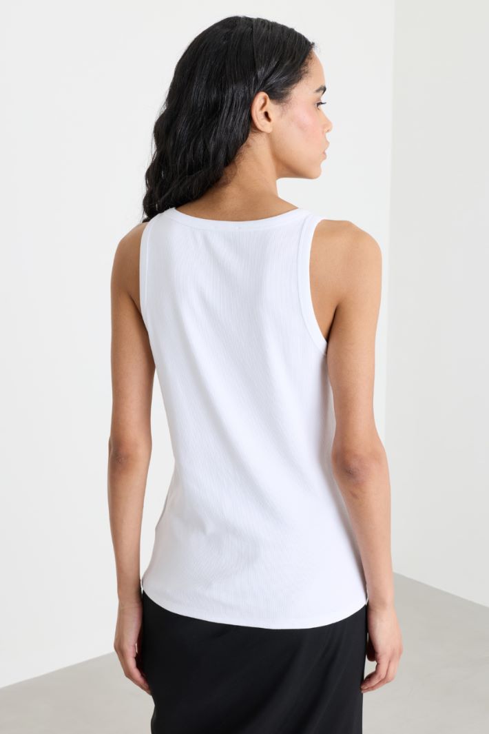 Top con strass - BIANCO ARGENTO - Intrend - 4