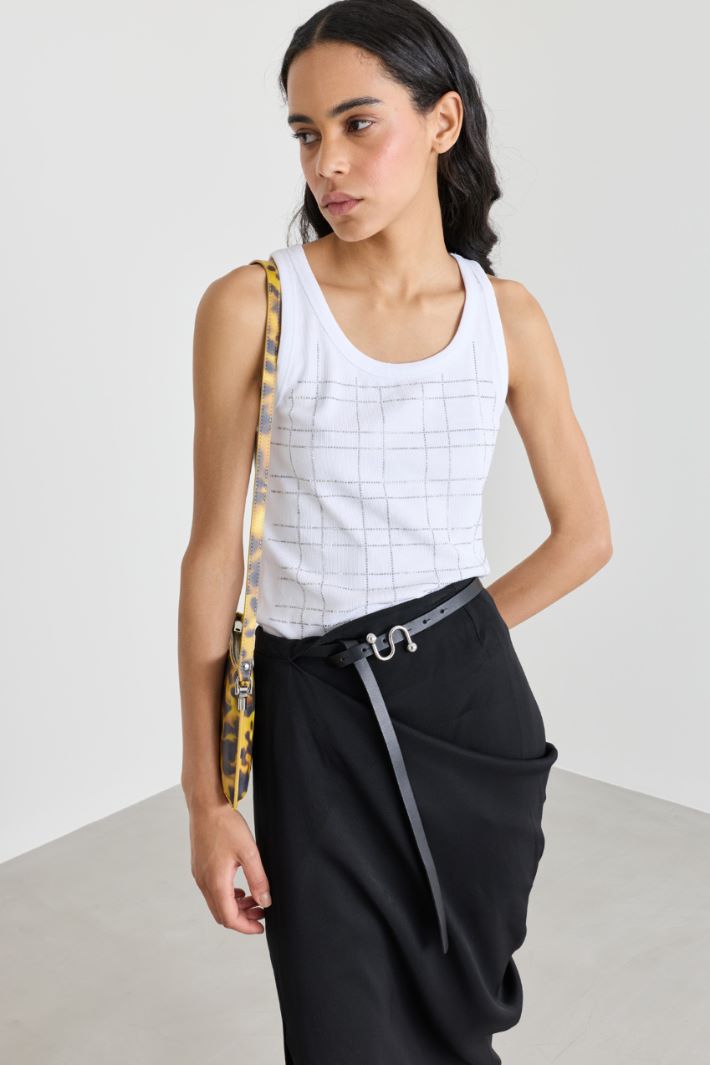 Top con strass - BIANCO ARGENTO - Intrend - 2