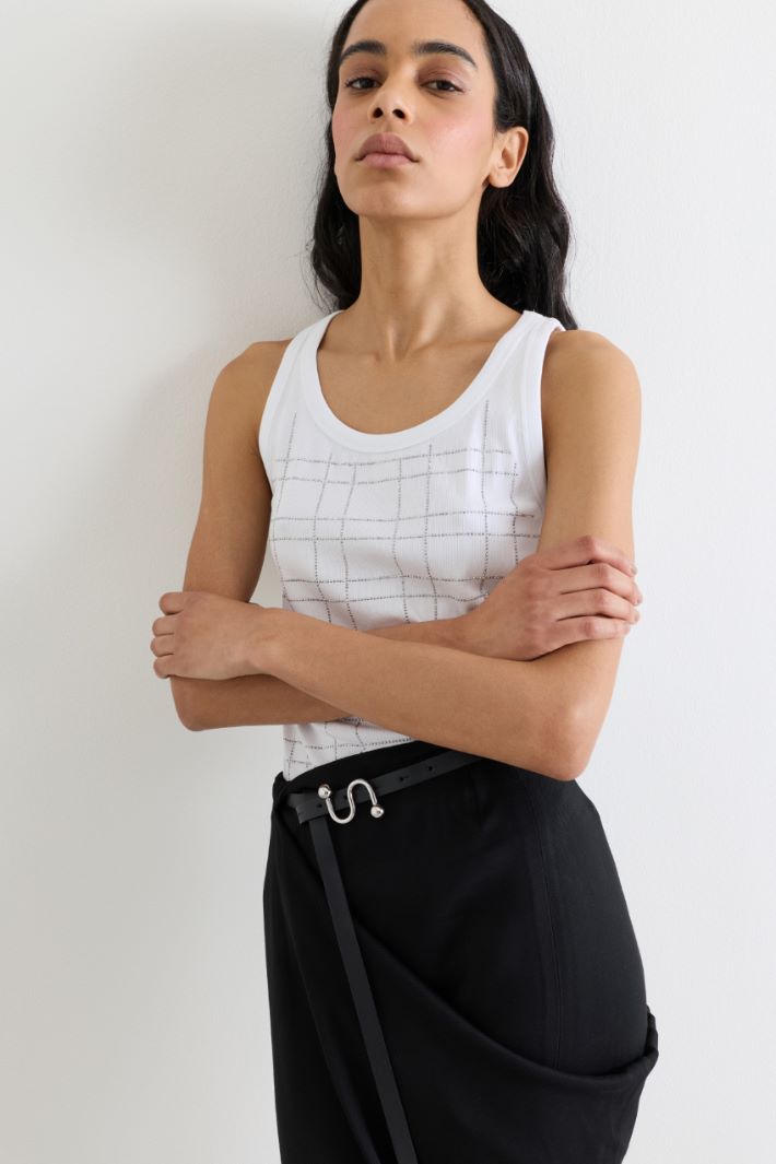 Top con strass - BIANCO ARGENTO - Intrend - 3