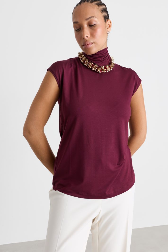Top dolcevita in jersey - BORDEAUX - Intrend - 2