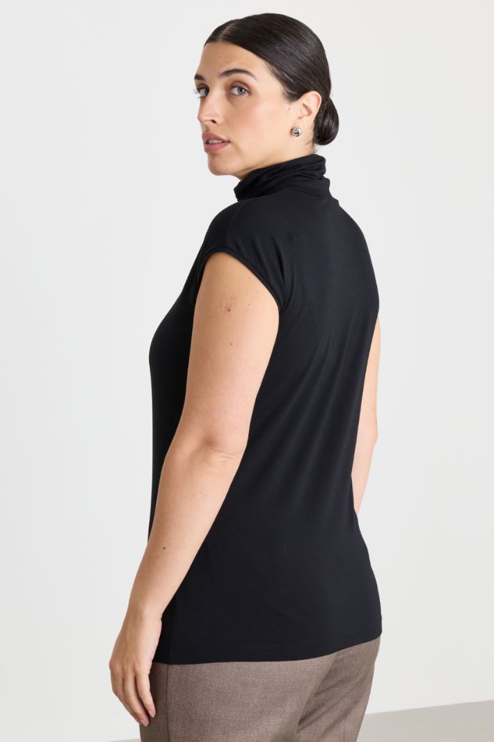 Top dolcevita in jersey - NERO - Intrend - 4