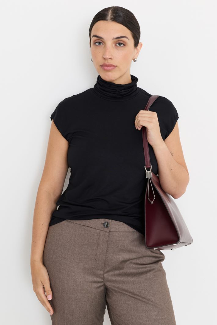 Top dolcevita in jersey - NERO - Intrend - 2