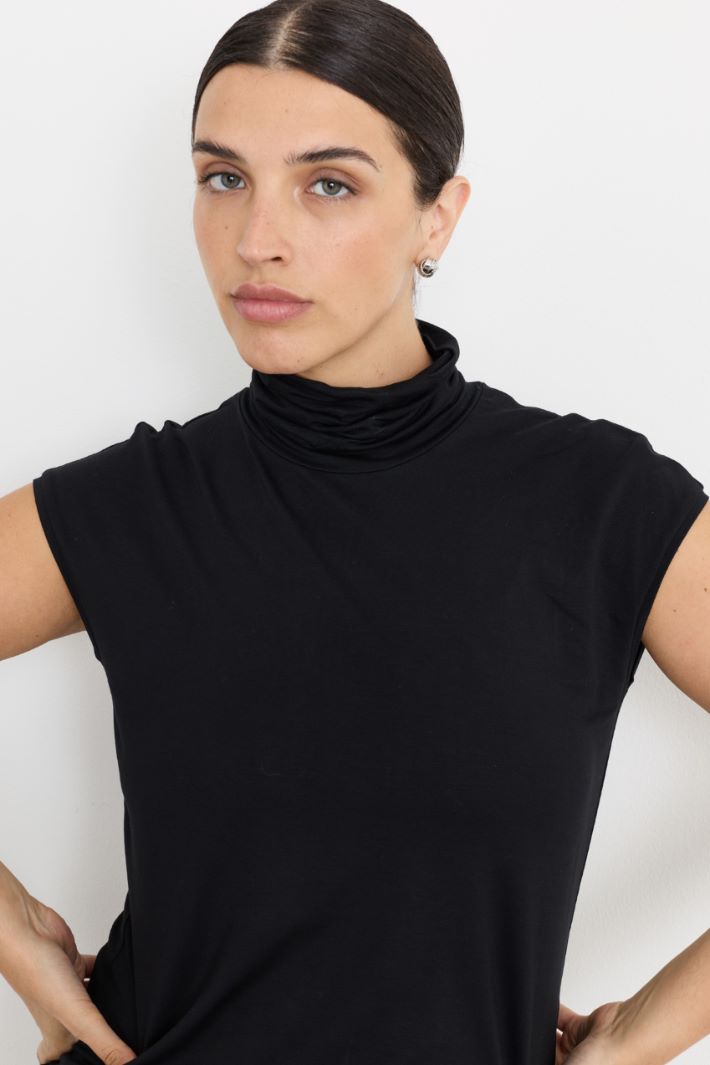 Top dolcevita in jersey - NERO - Intrend - 3