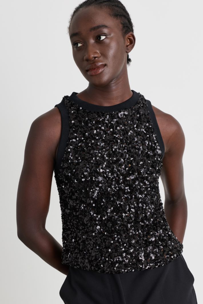 Sequin top - BLACK - Intrend - 3