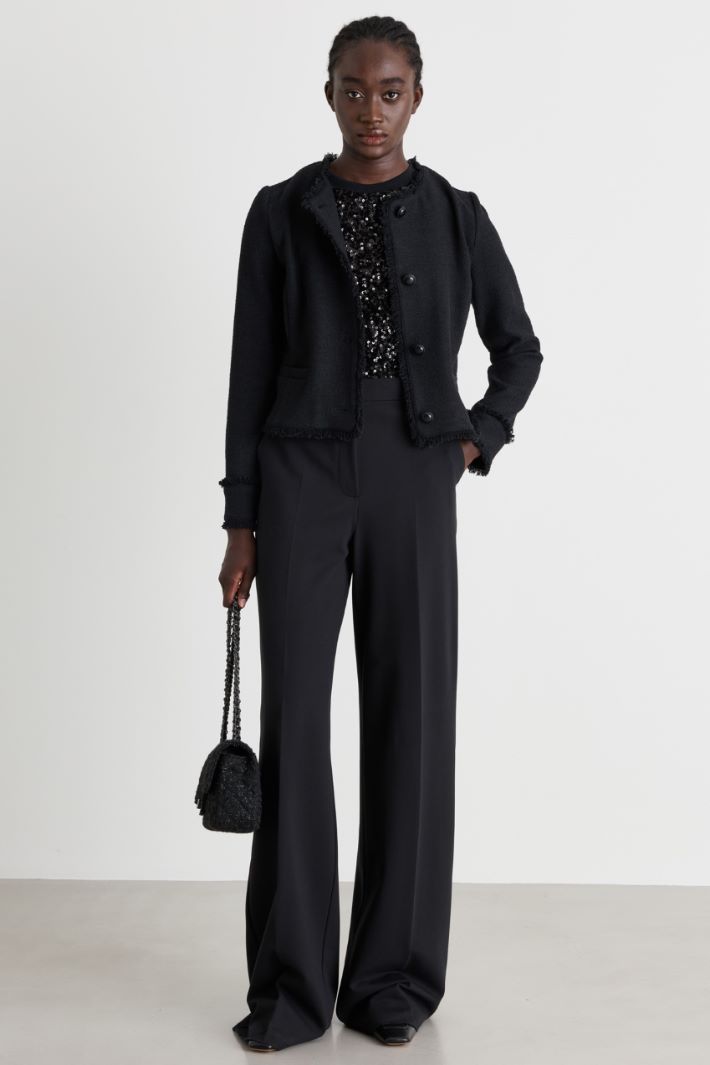 Sequin top - BLACK - Intrend