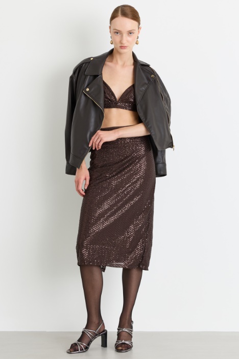 Top in tulle e paillettes - Intrend