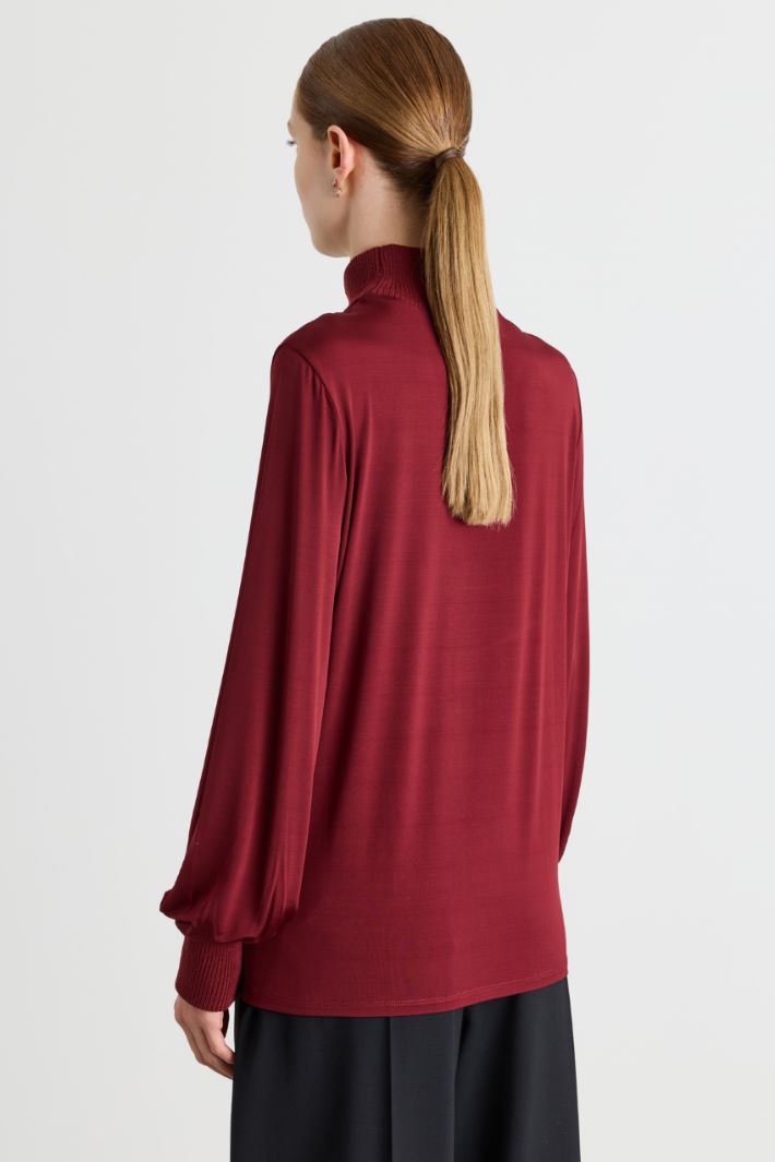 Lightweight jersey roll neck - BORDEAUX - Intrend - 4