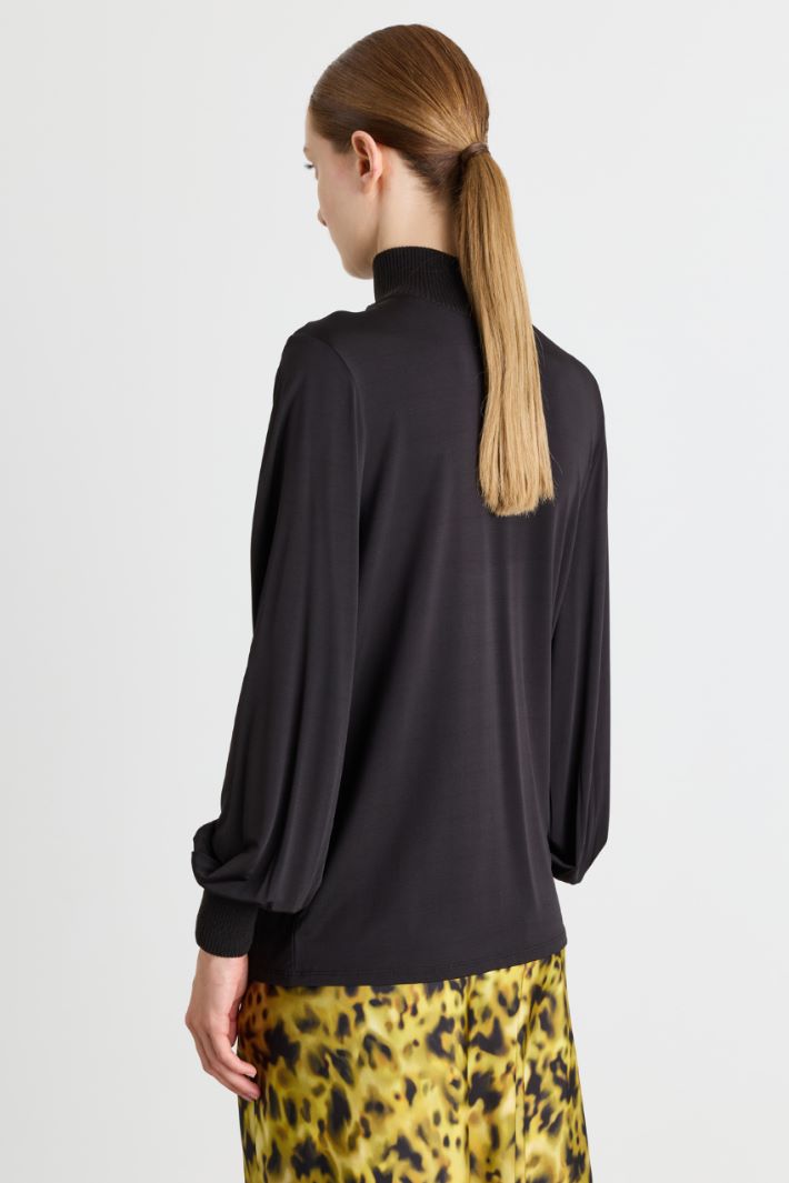 Dolcevita in jersey leggero - NERO - Intrend - 4