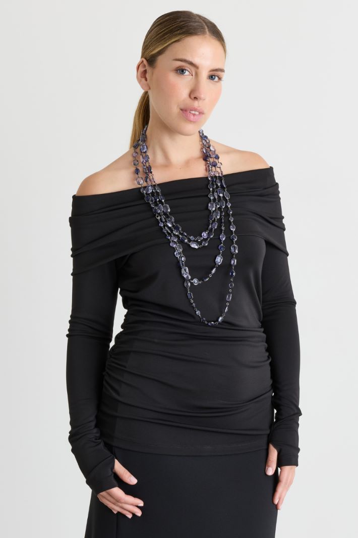 Top in jersey interlock - NERO - Intrend - 2