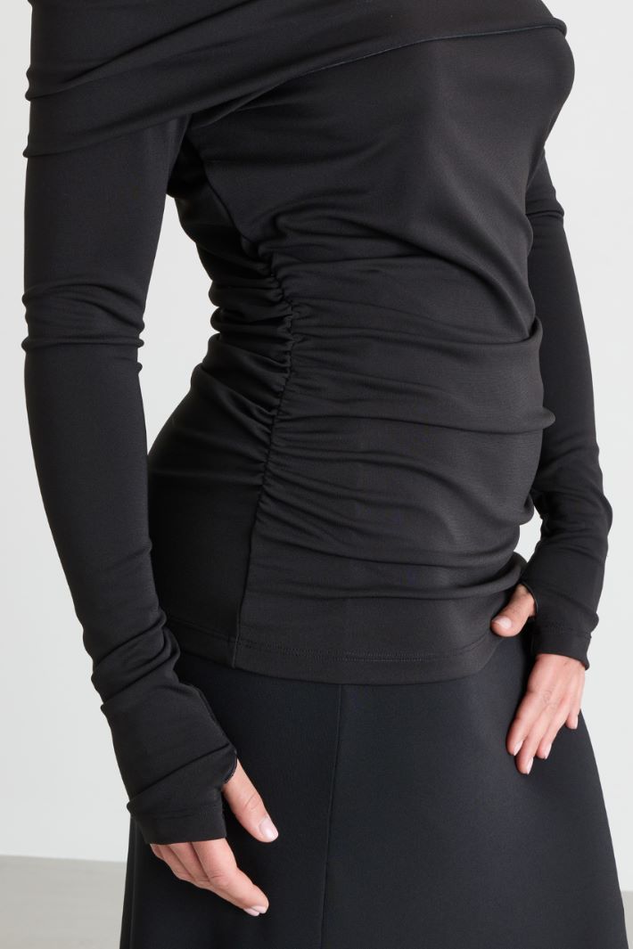 Top in jersey interlock - NERO - Intrend - 3