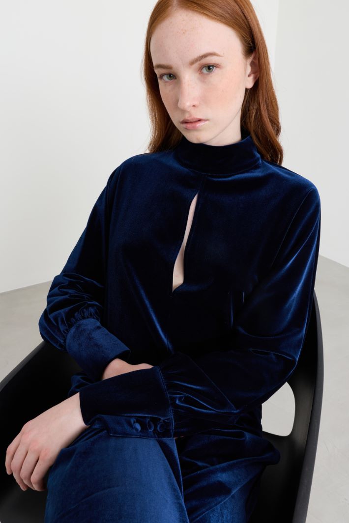 Top in velluto - BLU - Intrend - 3