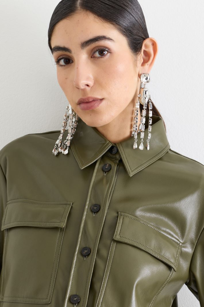 Camicia in jersey spalmato - VERDE - Intrend - 3