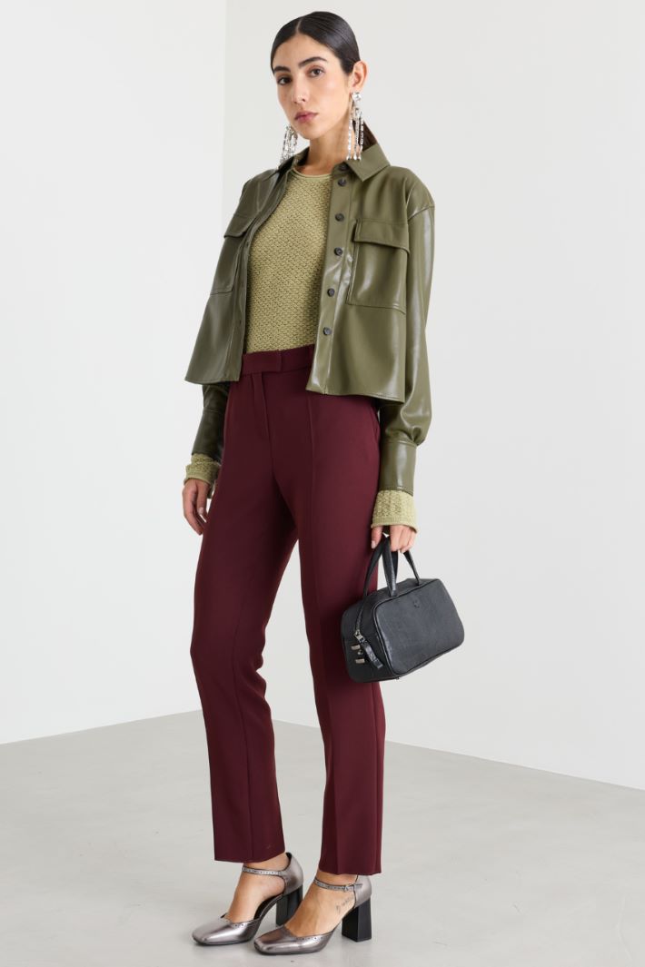 Camicia in jersey spalmato - VERDE - Intrend