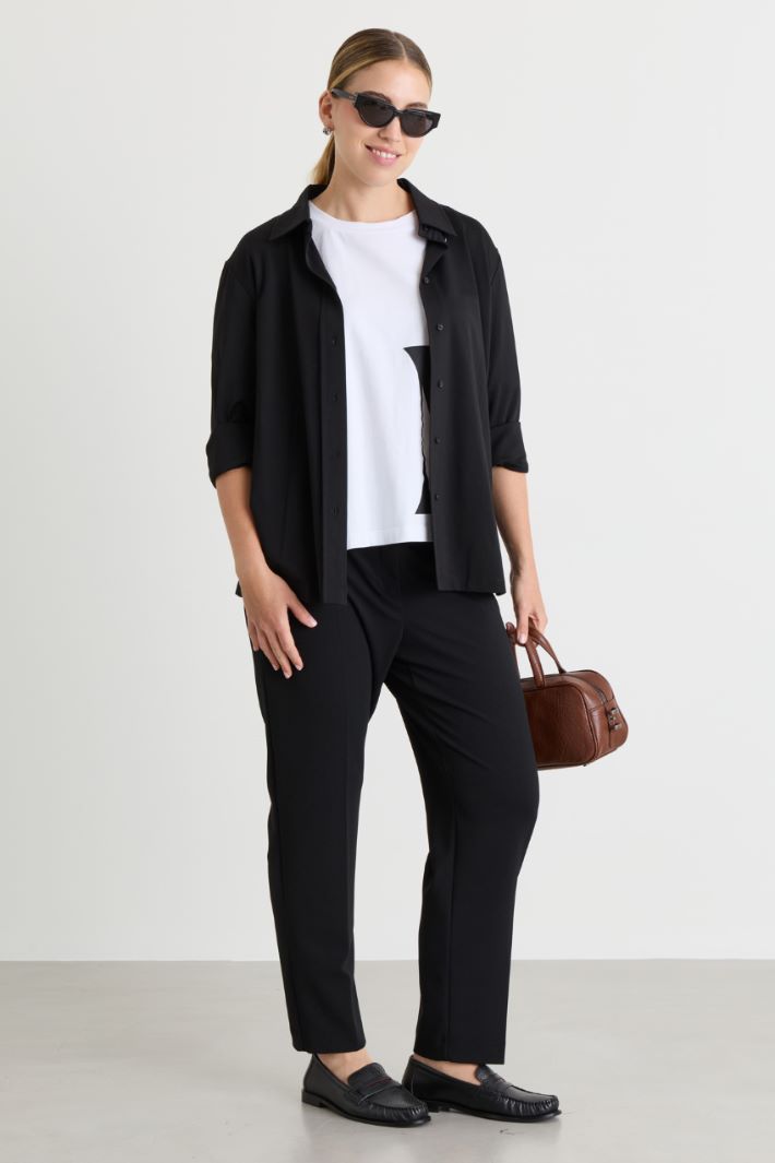 Camicia in jersey - NERO - Intrend