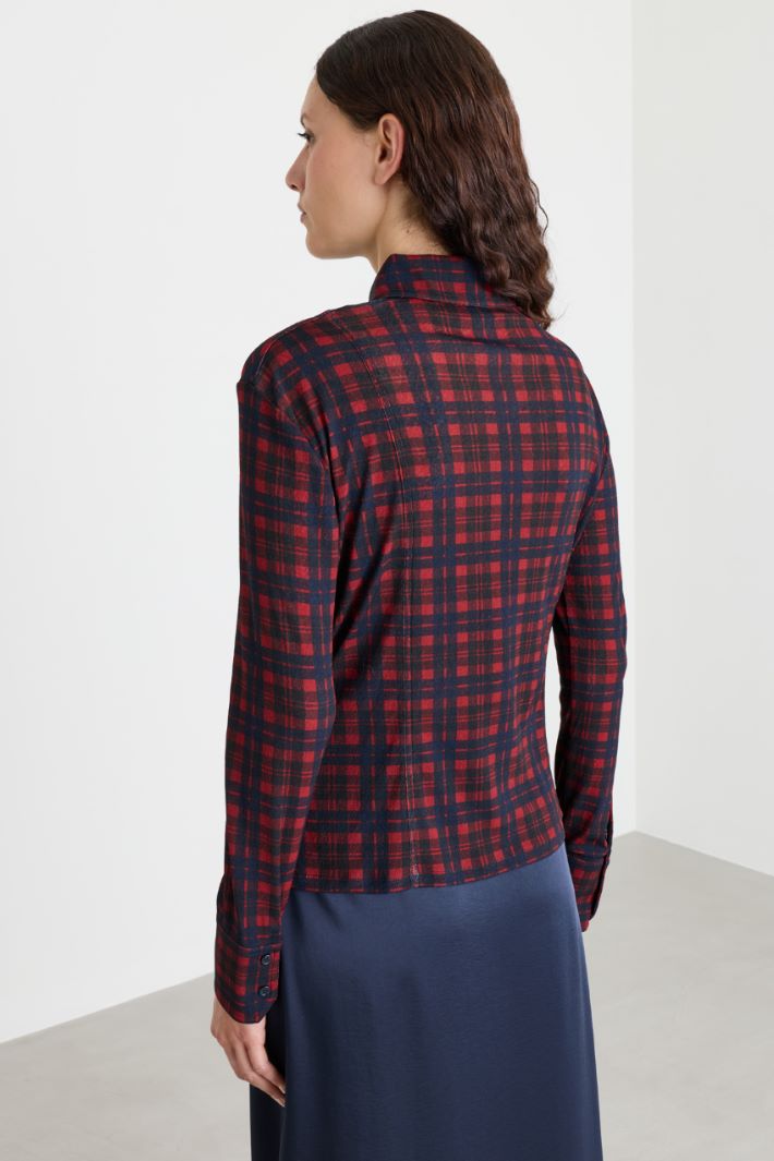 Polo aderente in jersey - BLU ROSSO - Intrend - 4