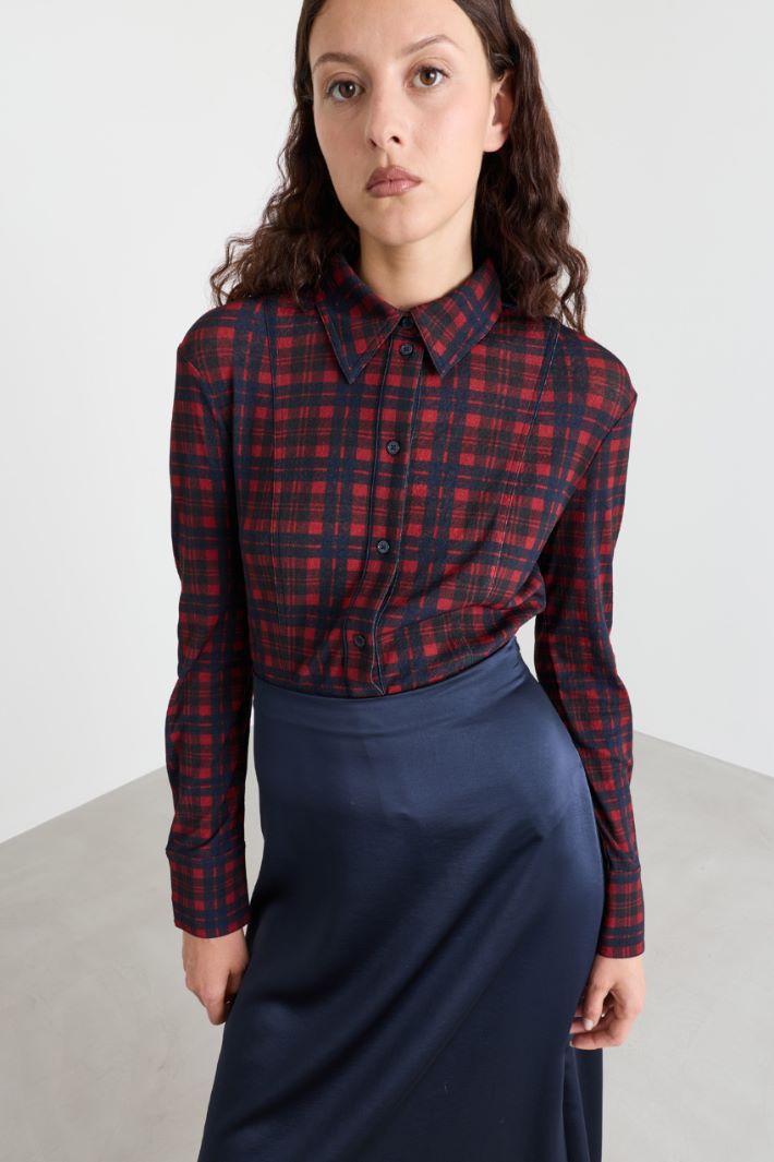 Polo aderente in jersey - BLU ROSSO - Intrend - 3