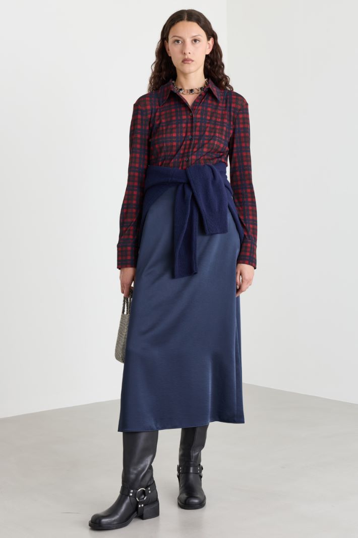 Polo aderente in jersey - BLU ROSSO - Intrend