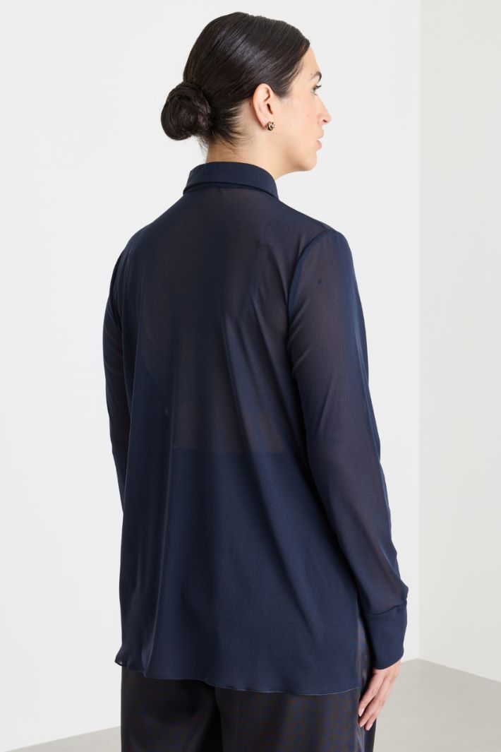 Camicia in jersey tulle - BLU - Intrend - 4