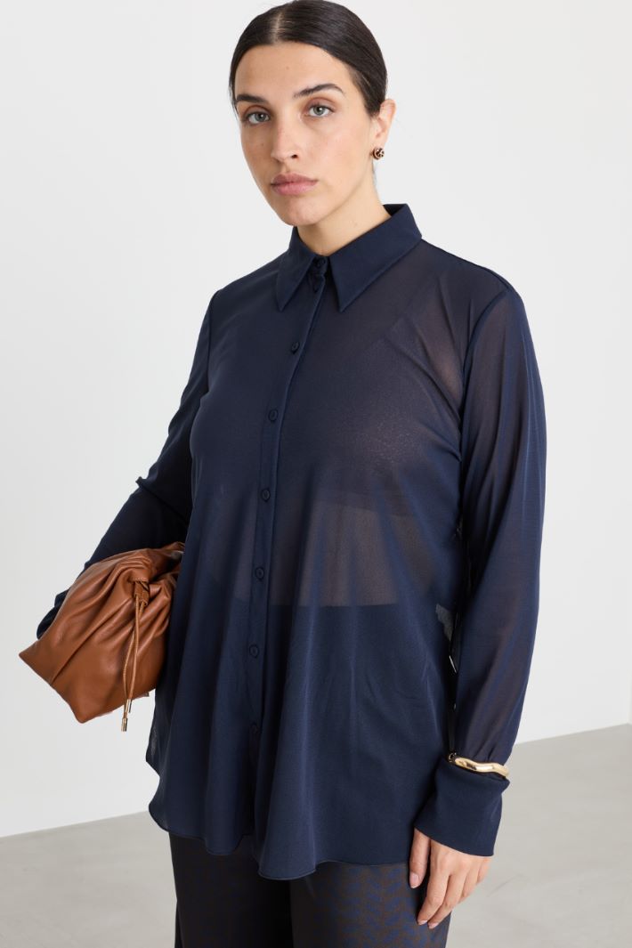 Camicia in jersey tulle - BLU - Intrend - 2