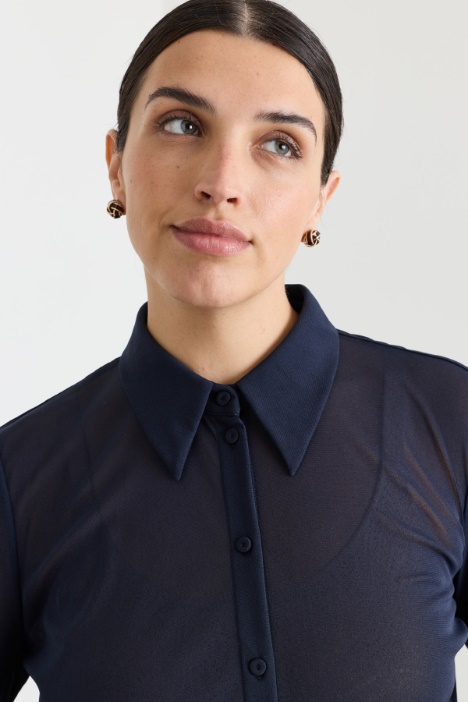 Camicia in jersey tulle