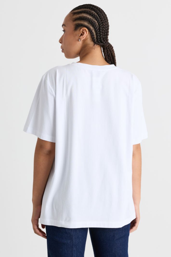 T-shirt con applicazione di strass - BIANCO - Intrend - 4