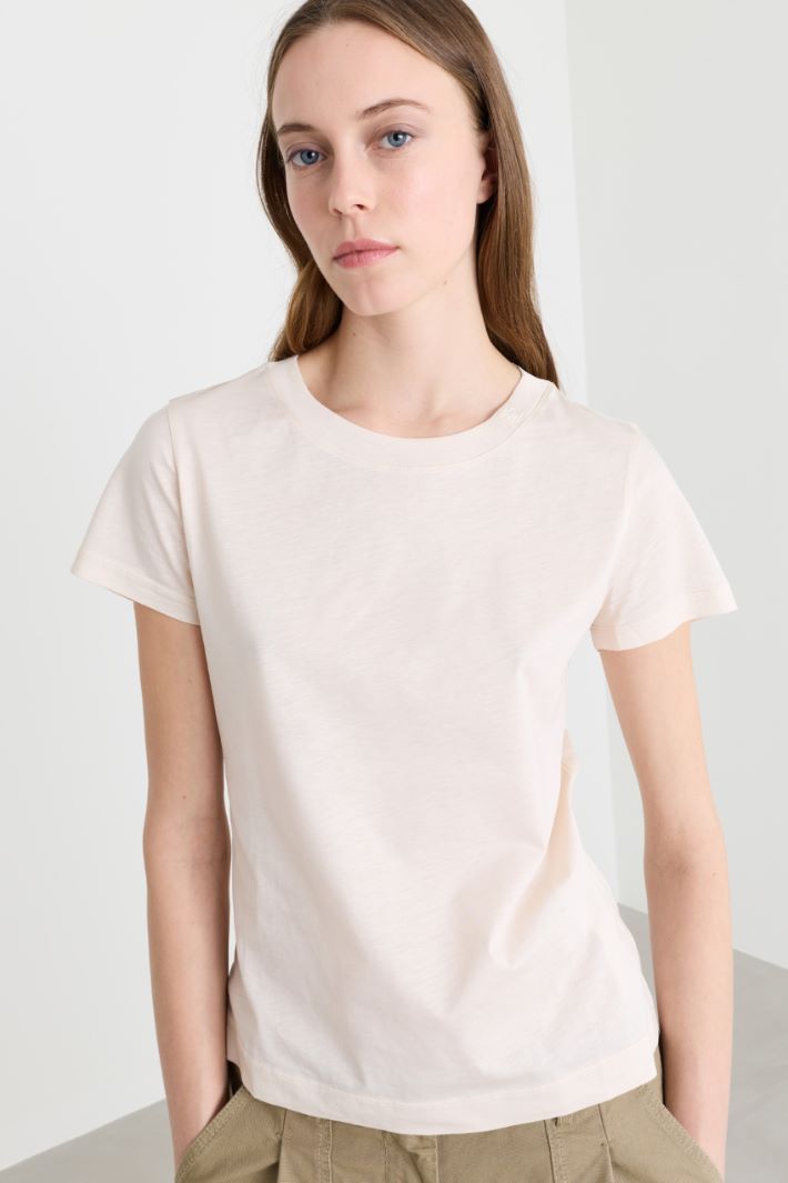 T-shirt con scollo tondo - BIANCO - Intrend - 3