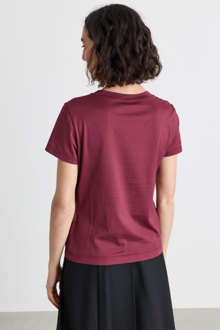 T-shirt con scollo tondo - BORDEAUX - Intrend - 4