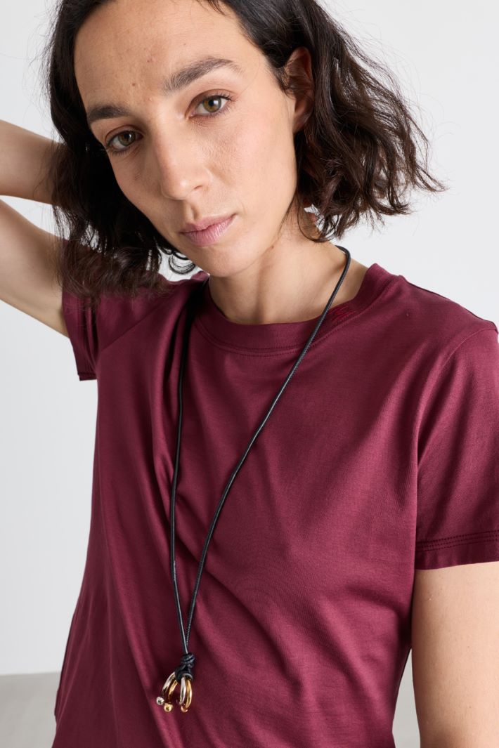 T-shirt con scollo tondo - BORDEAUX - Intrend - 3