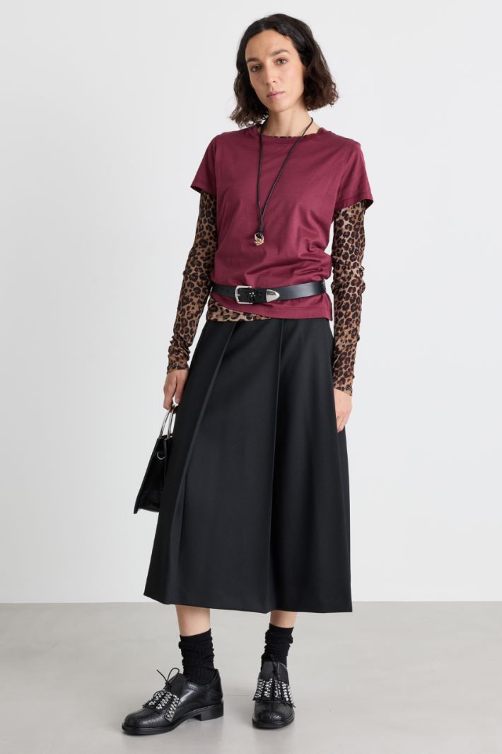 T-shirt con scollo tondo - BORDEAUX - Intrend