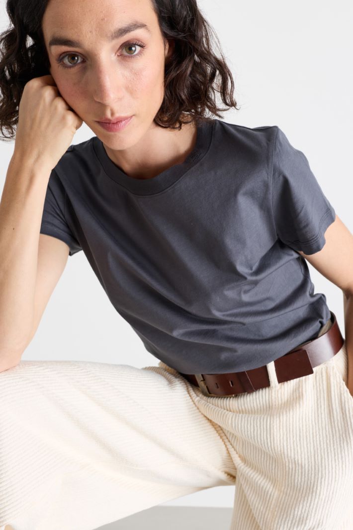 T-shirt con scollo tondo - GRIGIO - Intrend - 3