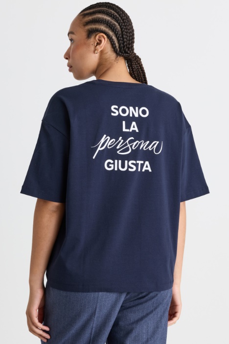 T-shirt in jersey di cotone stretch