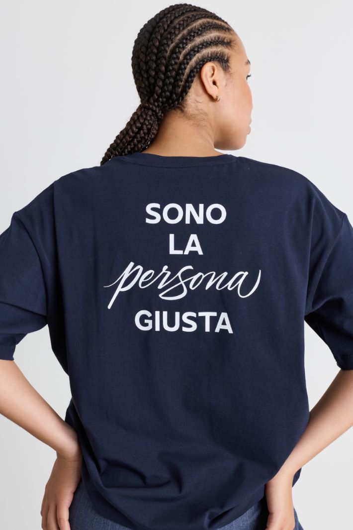 T-shirt in jersey stretch - BLU - Intrend - 3