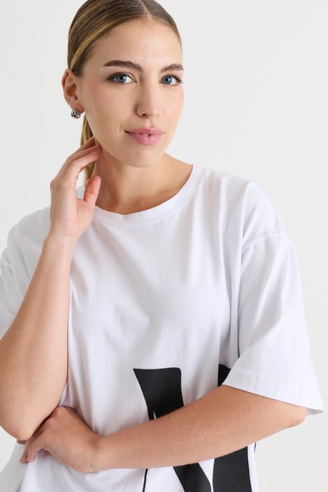 T-shirt in jersey di cotone stretch