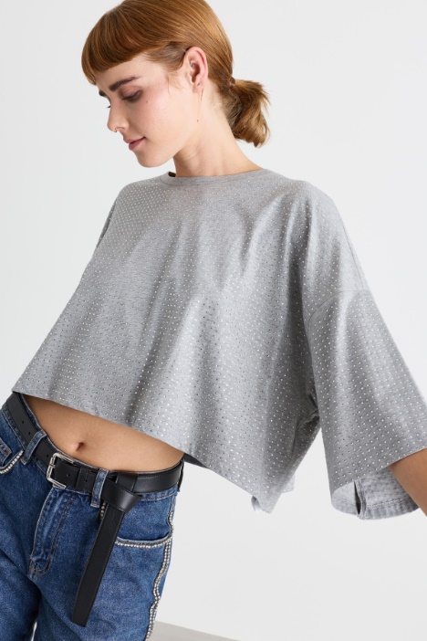 Rhinestone T-shirt - Intrend