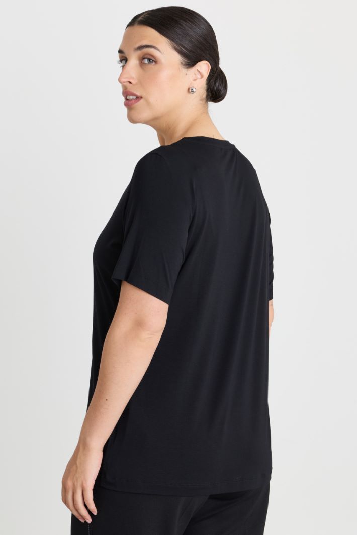 T-shirt in jersey con stampa - NERO - Intrend - 4