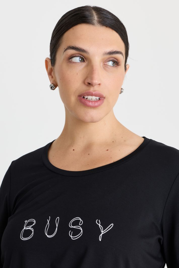 T-shirt in jersey con stampa - NERO - Intrend - 3