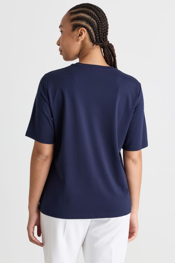 T-shirt in jersey - BLU - Intrend - 4