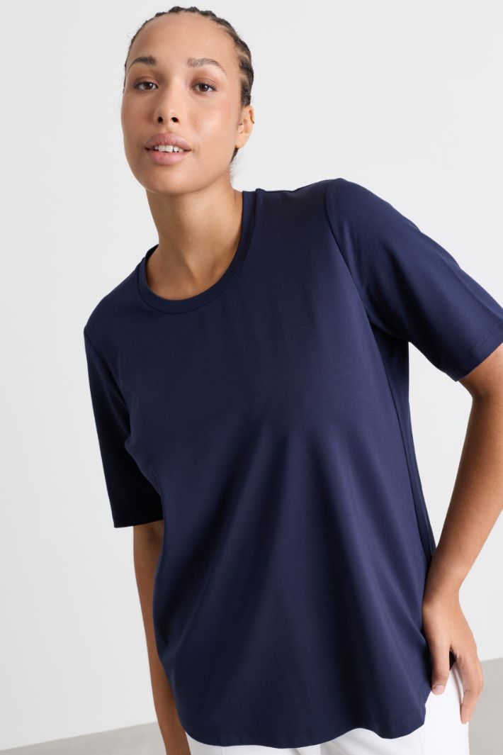T-shirt in jersey - BLU - Intrend - 3