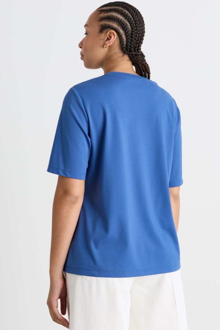 T-shirt in jersey - BLU - Intrend - 4