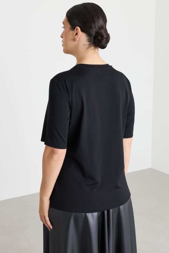 T-shirt in jersey - NERO - Intrend - 4