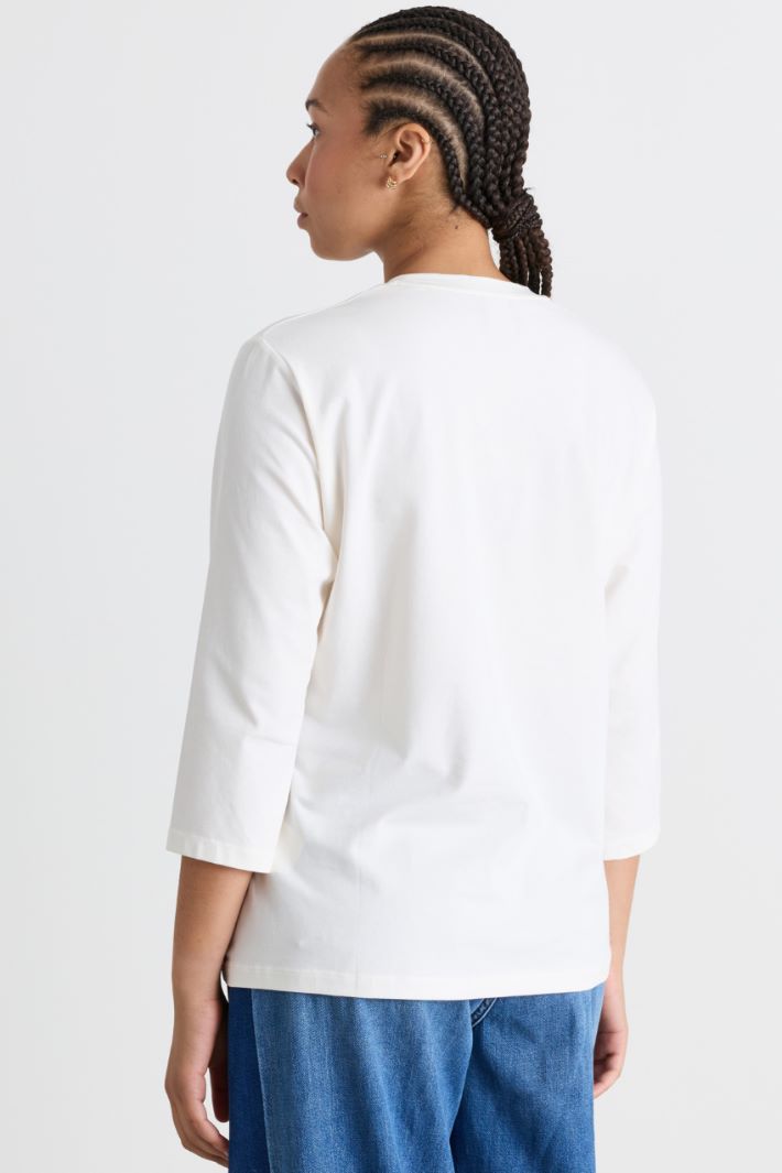 T-shirt con maniche a tre quarti - BIANCO - Intrend - 4