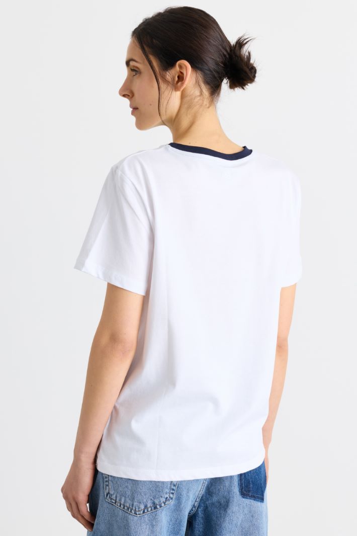 T-shirt stampata - BIANCO BLU - Intrend - 4