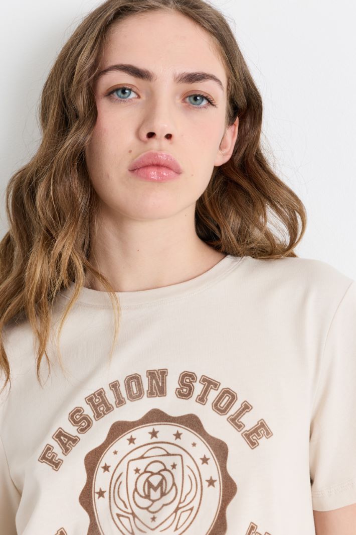 T-shirt stampata - BIANCO MARRONE - Intrend - 3