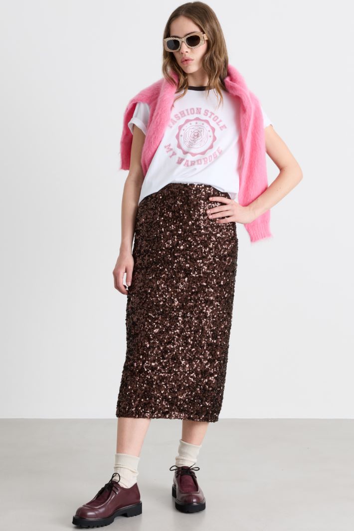 T-shirt stampata - BIANCO ROSA - Intrend