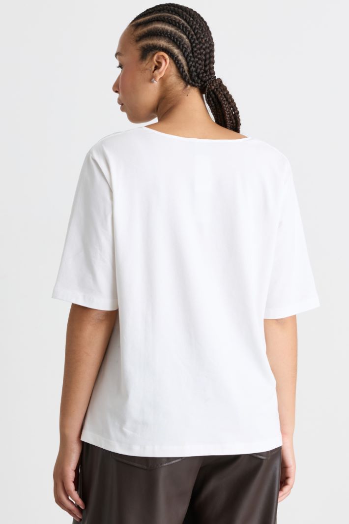 T-shirt con piccoli spacchi - BIANCO - Intrend - 4
