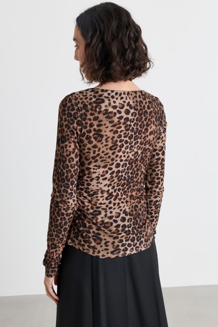 T-shirt in jersey tulle stampato - ANIMALIER - Intrend - 4