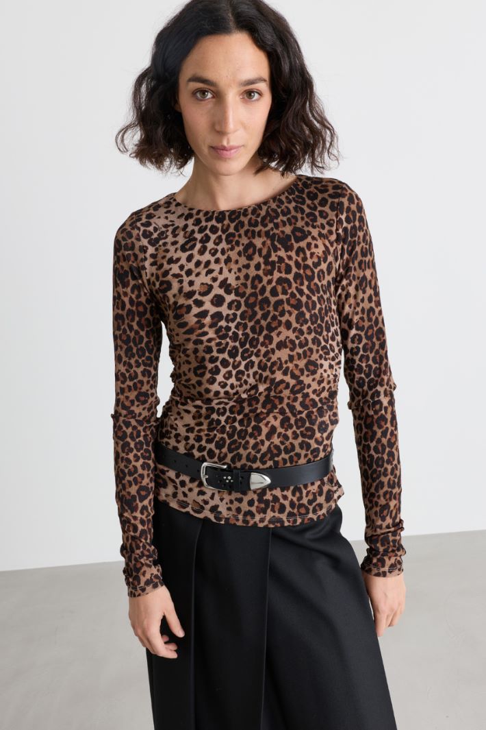 T-shirt in jersey tulle stampato - ANIMALIER - Intrend - 2